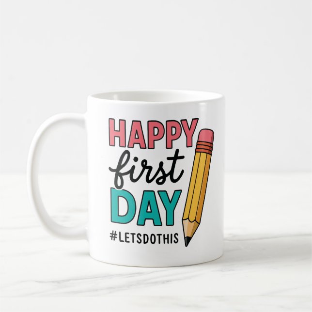 Joyeux premier jour de l'école enseignant Mug (Gauche)