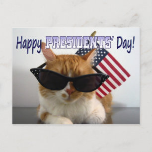 Joyeux Presidents' Day Cool Cat avec carte postale