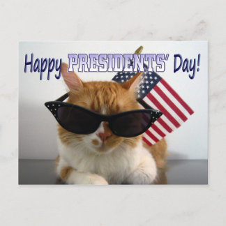 Joyeux Presidents' Day Cool Cat avec carte postale