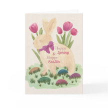 Joyeux printemps et carte de vœux de Pâques avec l