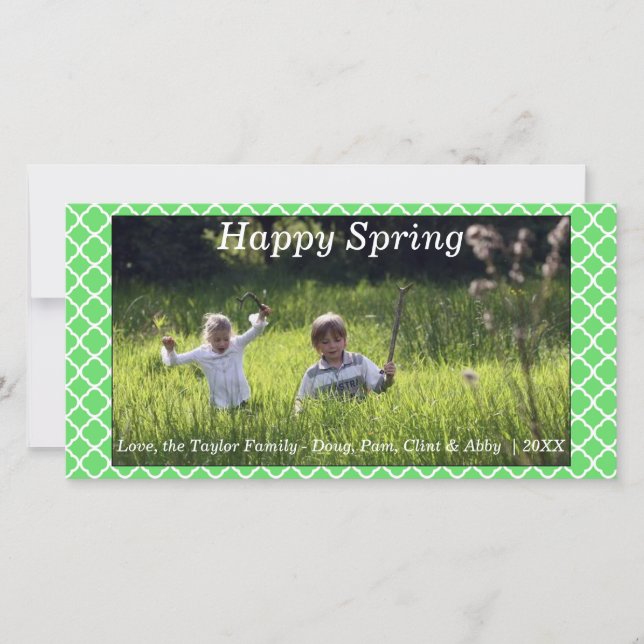 Joyeux Printemps/Pâques Carte photo vert (Devant)