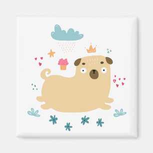 Joyeux Puggy Magnet