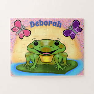 Joyeux puzzle de grenouilles