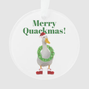 Joyeux Quackmas Ornement acrylique Père Noël Duc
