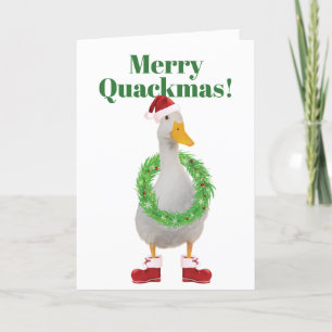Joyeux Quackmas Père Noël Duck Carte de vacances p