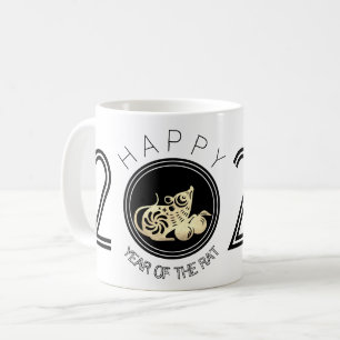 Joyeux Rat chinois Nouvel An 2020 Mug blanc 2