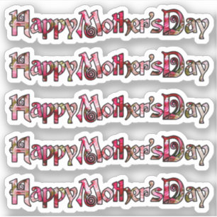 Joyeux Rose de la Fête des Mères Rempli Stickers C