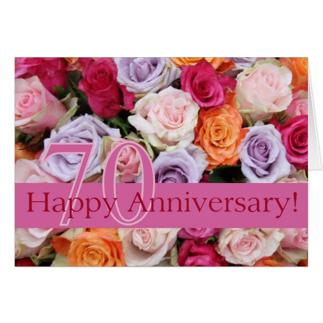 Joyeux roses du 70e anniversaire (Devant horizontal)