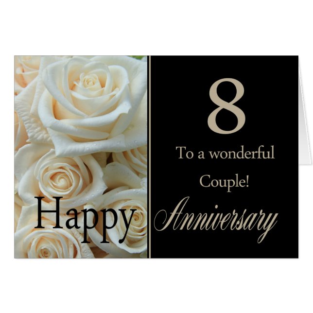 Joyeux roses du 8e anniversaire (Devant horizontal)