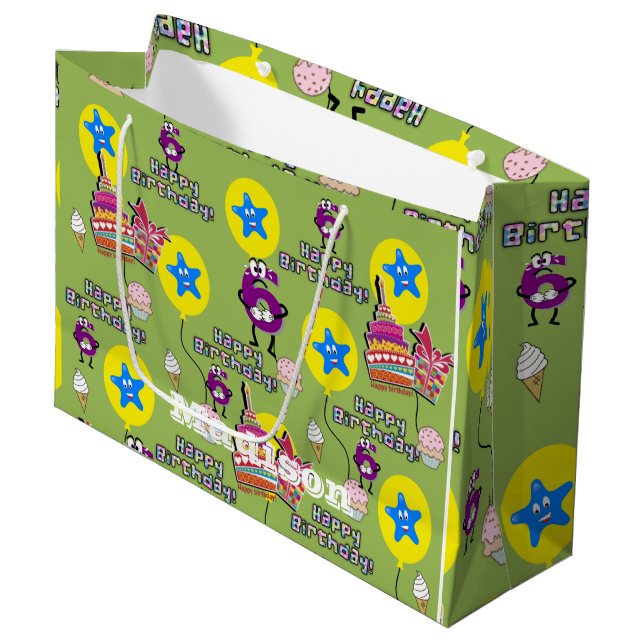 Joyeux sac cadeau 6e anniversaire #6 (Devant Angle)