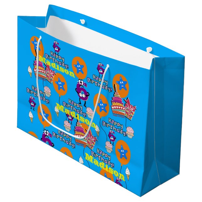 Joyeux sac cadeau 6e anniversaire #6 Bleu (Devant Angle)