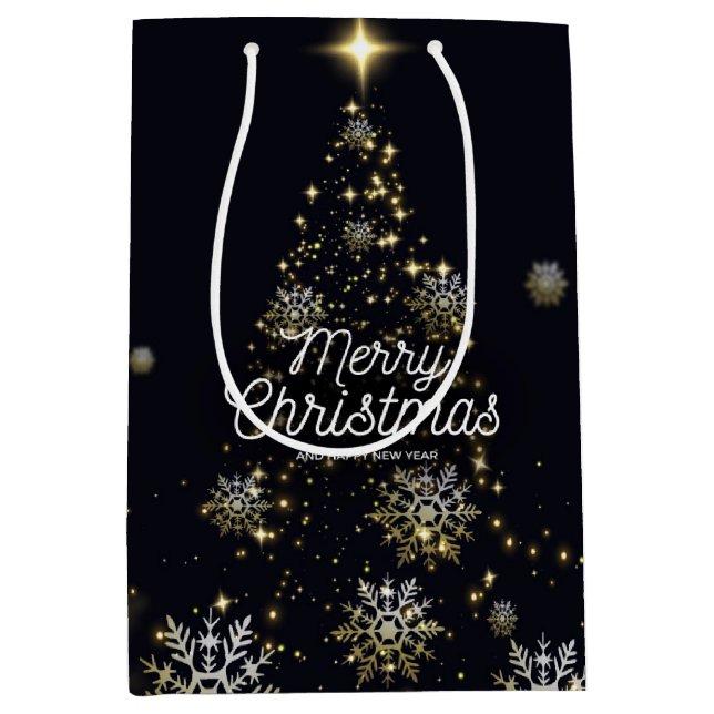 Joyeux sac cadeau de Noël moyen (Devant)
