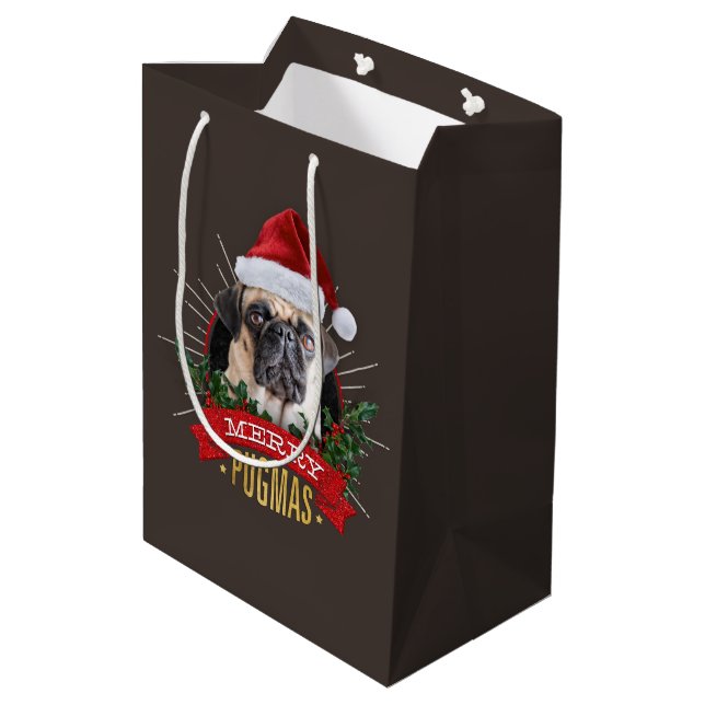 Joyeux sac de cadeau de Pugmas (Dos Angle)
