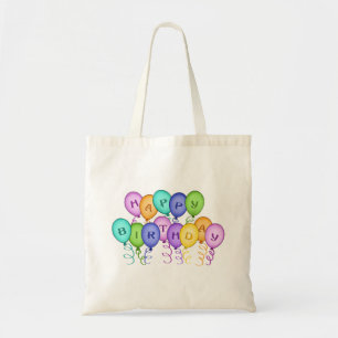 Joyeux sac en toile Balloons d'anniversaire