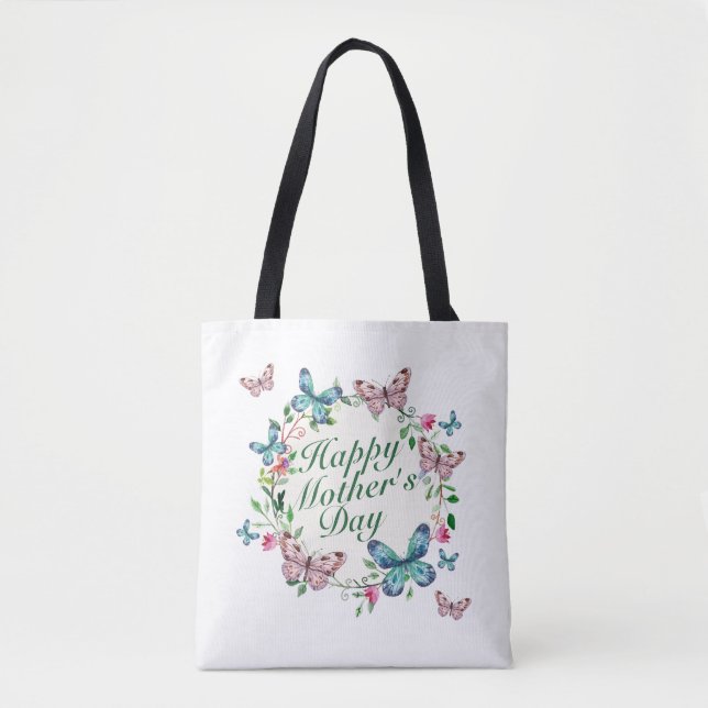 Joyeux Sac fourre-tout de la Fête des Mères Floral (Devant)