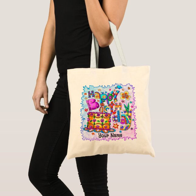 Joyeux sacs fourre-tout de gâteaux d'anniversaire (Devant (produit))