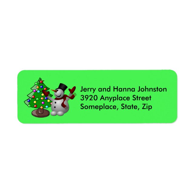 Joyeux sapin de Noël & Étiquettes de adresse de Sn (Devant)