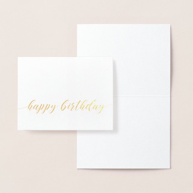 Joyeux Script d'anniversaire Gold Foil Carte de vo (Affichage)