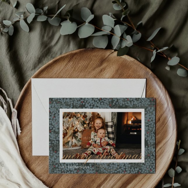 Joyeux script de Noël & Carte photo de baies (Créateur téléchargé)