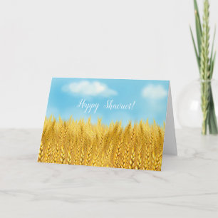 Joyeux SHAVUOT Carte de vœux Champ de Blé Doré Aqu