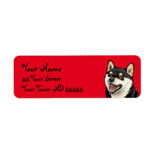 Joyeux Shiba Inu Chien Étiquettes de adresse japon