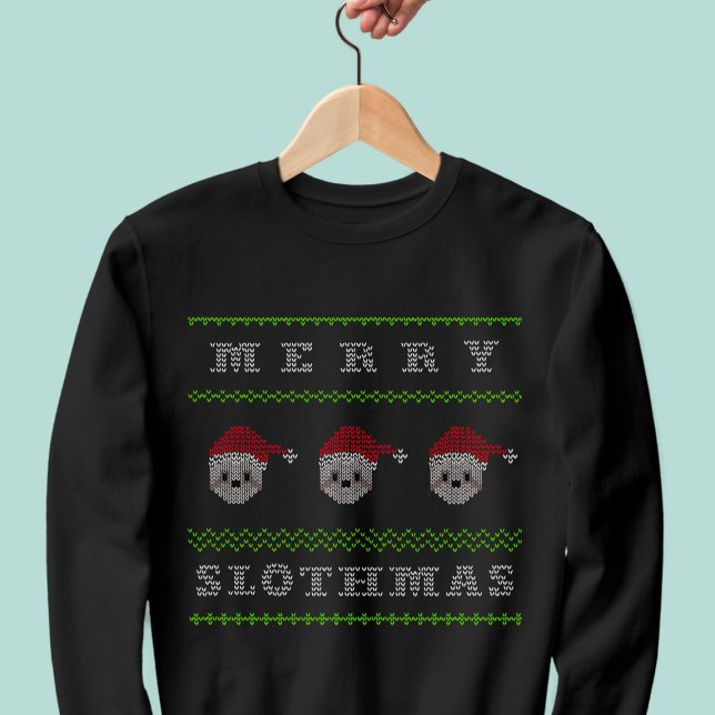 Joyeux Slothmas Drôle mauvais Sweatshirt de Noël (Merry Slothmas! Three wise Santa Sloths wish you a very merry one and a Happy New Year)