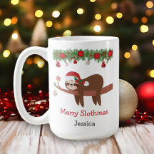 Joyeux Slothmas Sloth Christmas Mug