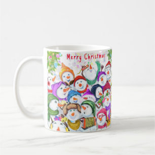 Joyeux Snowmans Christmas Coffee Mug