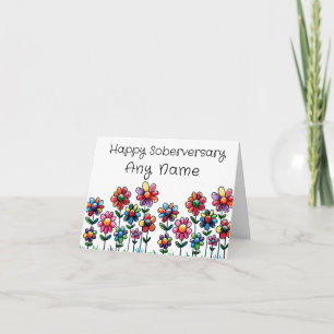 Joyeux Soberversaire carte d'anniversaire sobre de