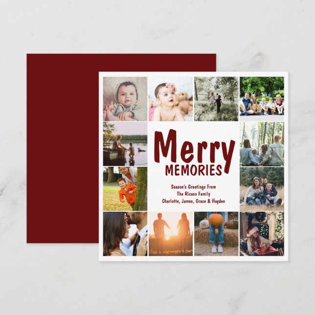 Joyeux souvenirs 12 Noël Modèle photo (Devant / Derrière)