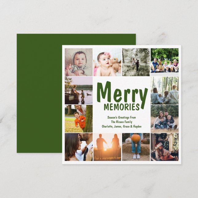 Joyeux souvenirs 12 Noël Modèle photo (Devant / Derrière)