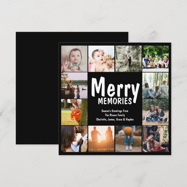 Joyeux souvenirs 12 Noël Modèle photo (Devant / Derrière)