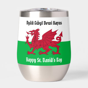 Joyeux St. David's Day Red Dragon Gallois Drapeau