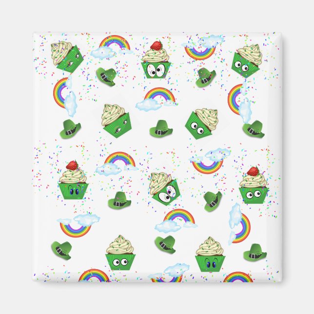 Joyeux St. Patrick's Day Magnet Cupcakes Anniversa (Devant)