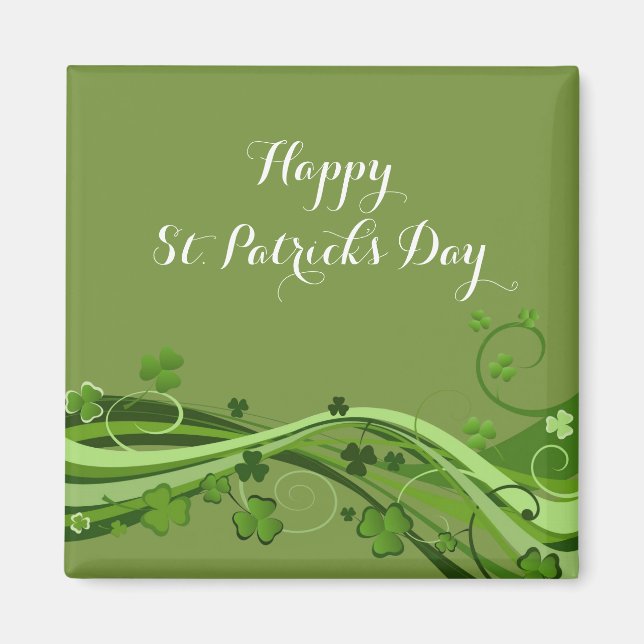 Joyeux St. Patrick's Day Magnet Floral Clovers (Devant)