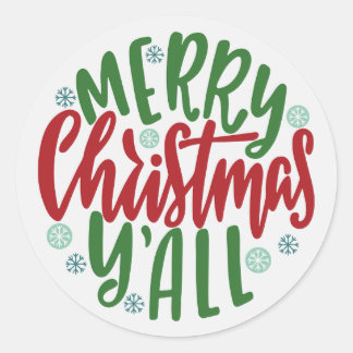 Joyeux Sticker à enveloppes Y'all de Noël