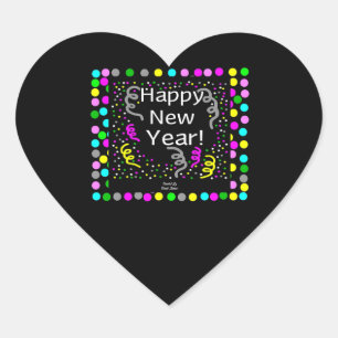 Joyeux Sticker Coeur de voeux du Nouvel An