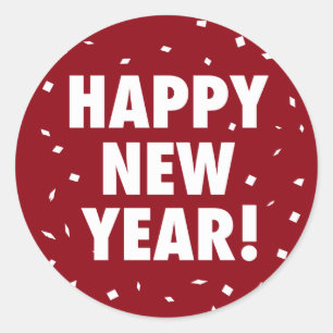 Joyeux Sticker Confetti du Nouvel An