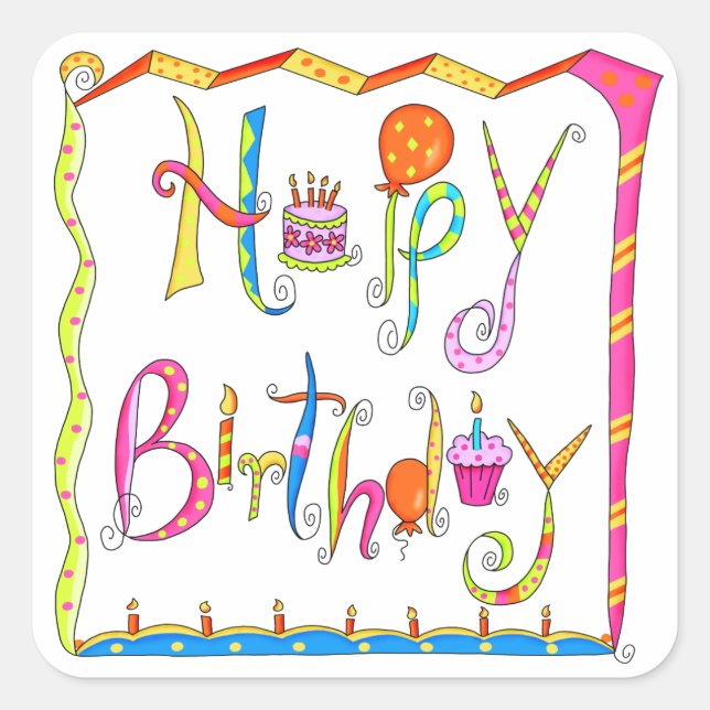 Joyeux Sticker d'anniversaire (Devant)