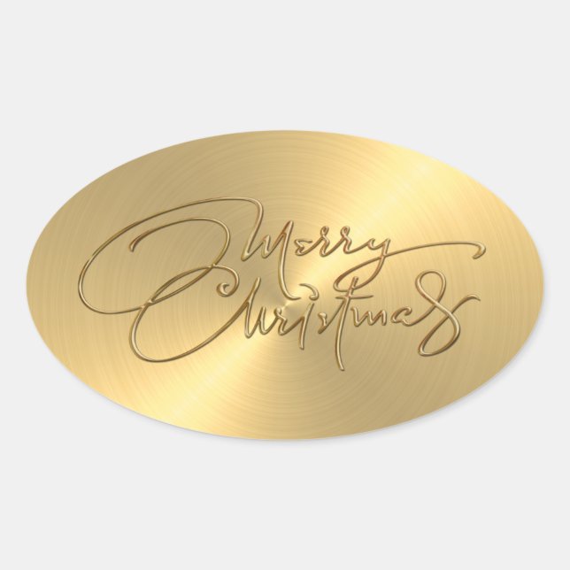 Joyeux Sticker en or de Noël Revêtu (Devant)