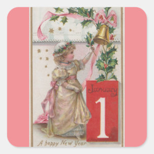 Joyeux Sticker fille du Nouvel An