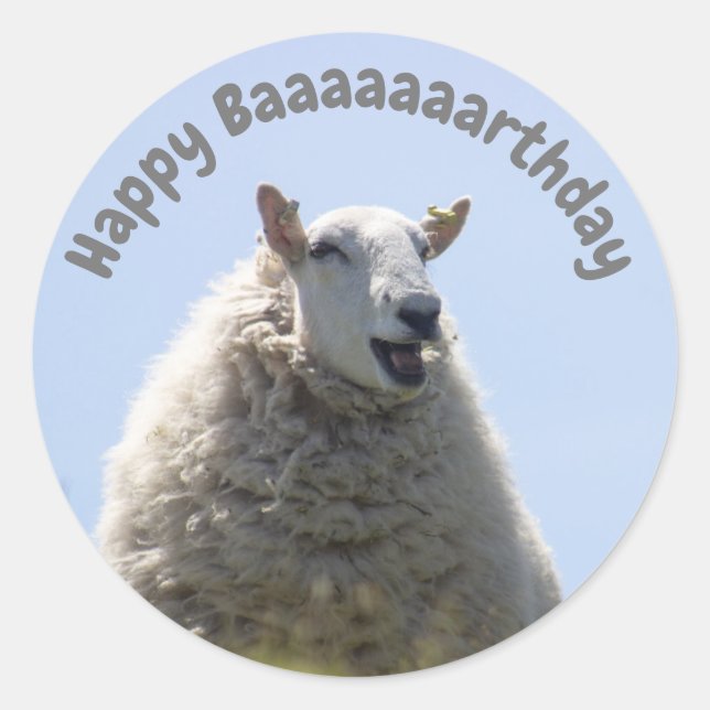 Joyeux Sticker pour mouton d'anniversaire (Devant)
