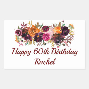 Joyeux Stickers Anniversaire Automne Florals