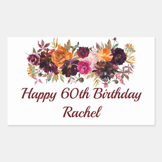 Joyeux Stickers Anniversaire Automne Florals (Devant)