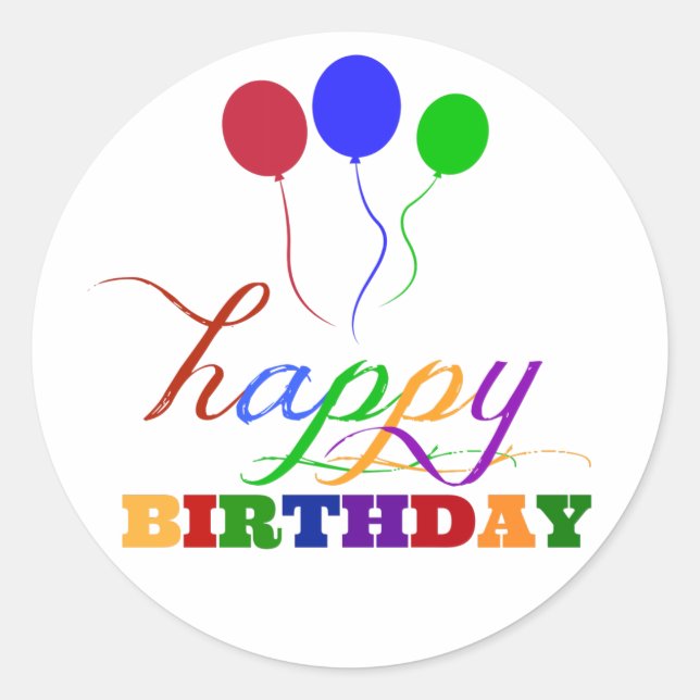 Joyeux Stickers Anniversaire Ballons colorés (Devant)