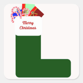 Joyeux Stickers Carrés de Noël