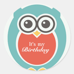 Joyeux Stickers d'anniversaire mignonne baby Owl C