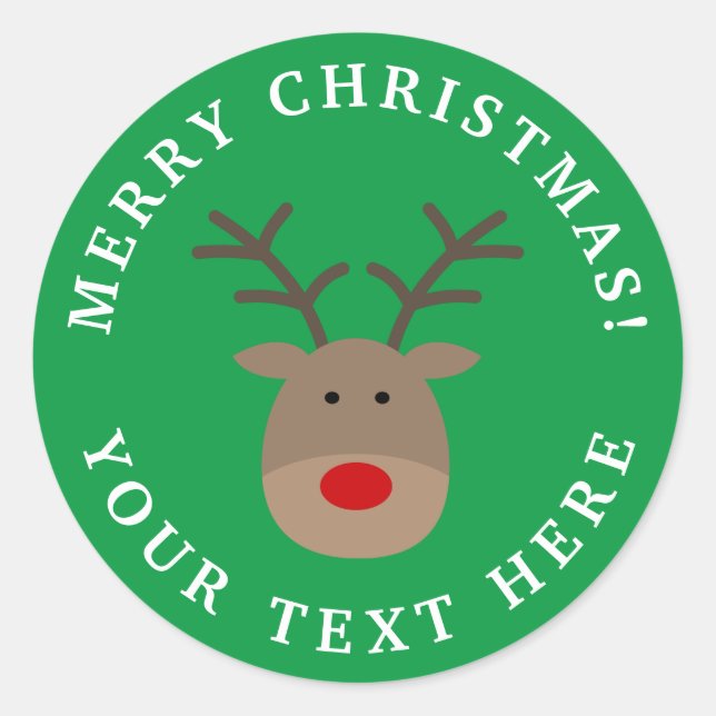 Joyeux stickers de rennes de Noël & enveloppes (Devant)
