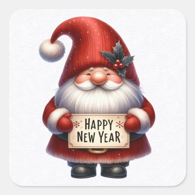 Joyeux Stickers Gnome du Nouvel An (Devant)