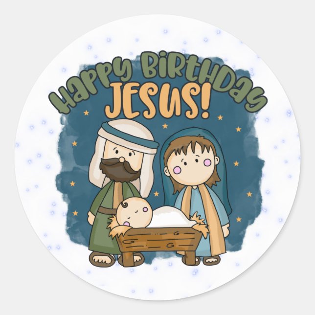 Joyeux Stickers Jésus anniversaire (Devant)